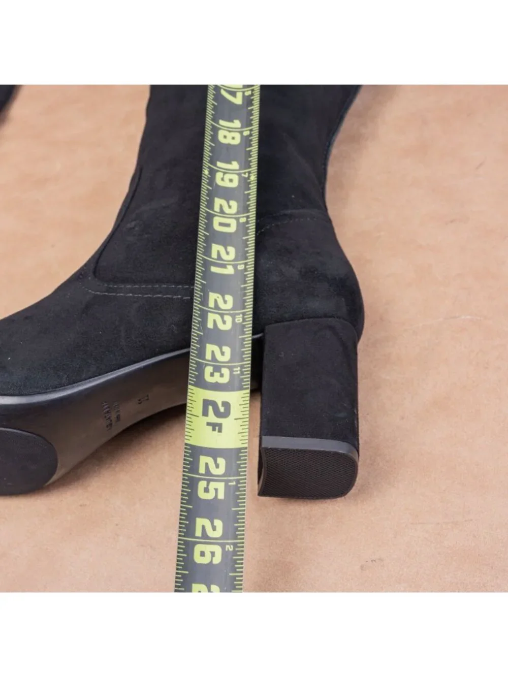 Aquatalia Women Barbera Black Suede OTK Block Heel Zip Fashion Boots sz 11